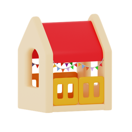 Red Playhouse  3D Icon