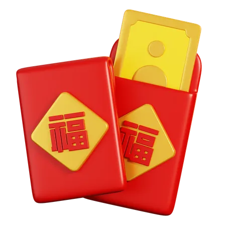 Red Pocket Angpao  3D Icon