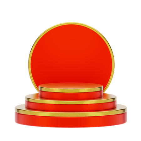 Red Podium Showcase  3D Icon