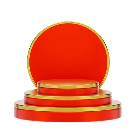 Red Podium Showcase  3D Icon