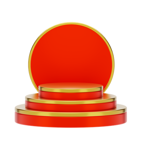 Red Podium Showcase  3D Icon