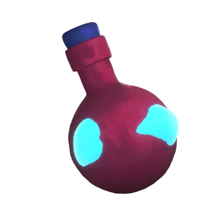 Ready To Use Png Red Potion 3 D Icon In A Clay Style Featuring Various Viewing Angles Front 30 60 Side Perfect For Halloween Decoration And Suitable For Enhancing Your Digital Platform Website Campaign Or Social Media 3D Icon
