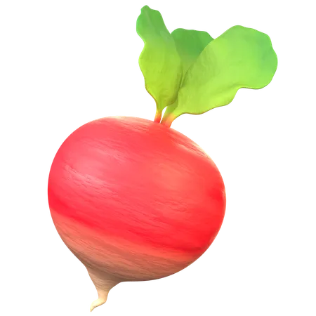 Red Radish  3D Icon