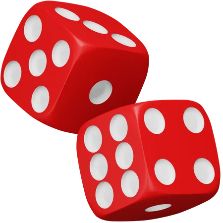 Red Rolling Dice  3D Icon