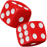 3d red rolling dice illustration