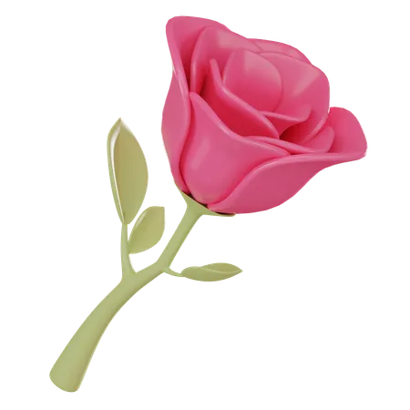 Rose Flower Perfect Symbol For Valentines Day Celebrations Ideal For Conveying Romance Passion And Heartfelt Emotions In Your Designs 3 D Render Illustration 3D Icon