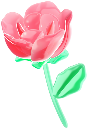 Red Rose  3D Icon