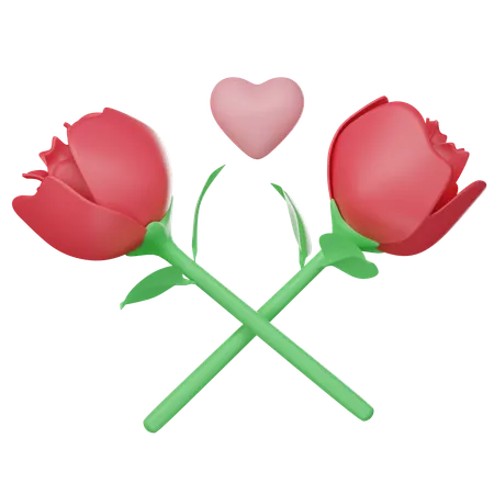 Red Rose  3D Icon