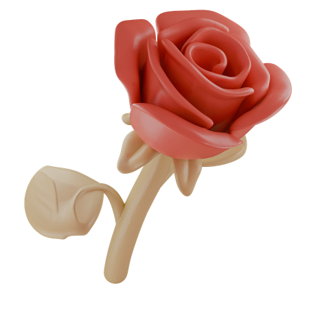 Red Rose  3D Icon