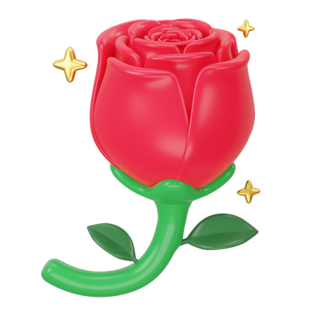 Red Rose  3D Icon