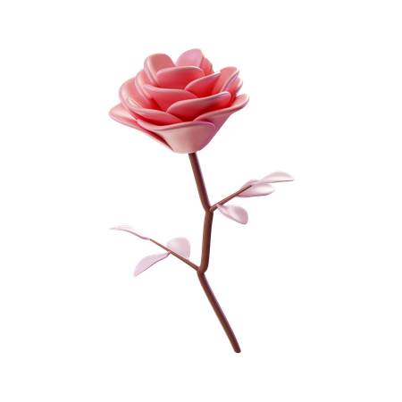 Red Rose 3D Illustration