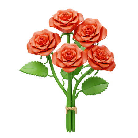Red Rose Bouquet  3D Icon
