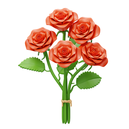 Red Rose Bouquet  3D Icon