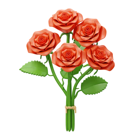 Red Rose Bouquet  3D Icon