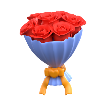 RED ROSE BUCKET  3D Icon