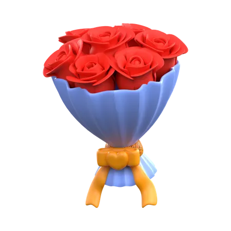 RED ROSE BUCKET  3D Icon