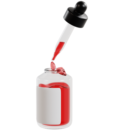 Red Serum Dropper Bottle  3D Icon