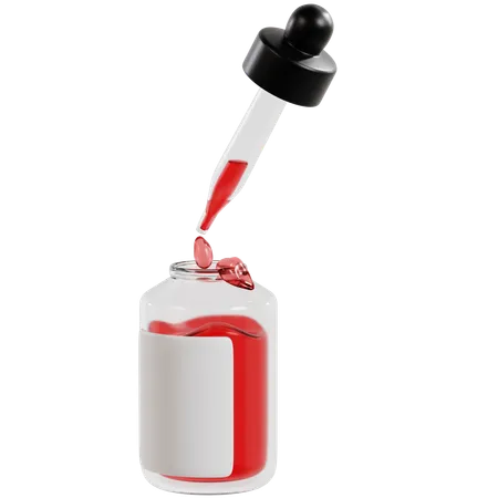 Red Serum Dropper Bottle  3D Icon