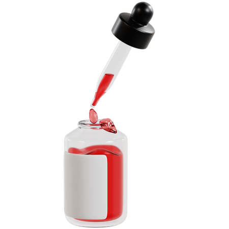 Red Serum Dropper Bottle  3D Icon