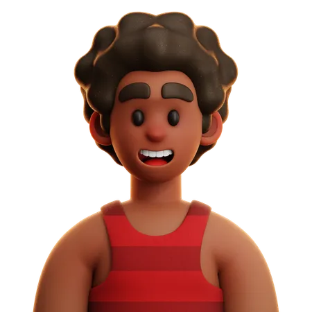 RED SHIRT MAN  3D Icon