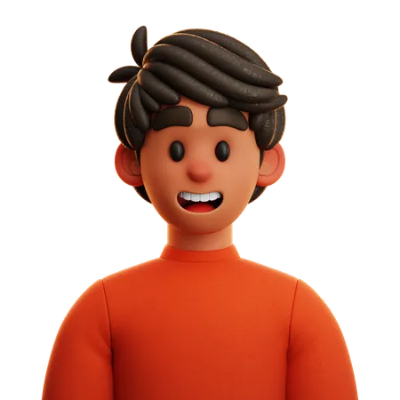 RED SHIRT MAN  3D Icon