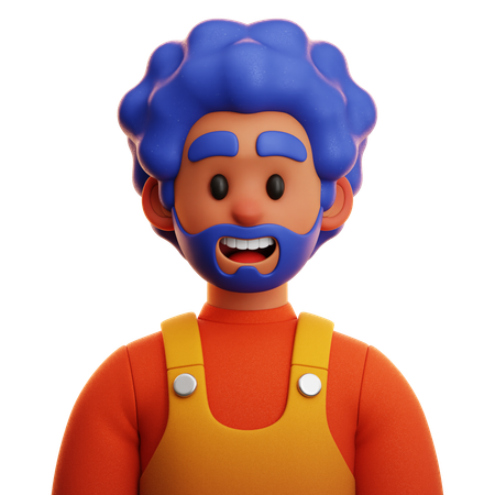 RED SHIRT MAN  3D Icon