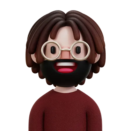 Red Shirt Man  3D Icon