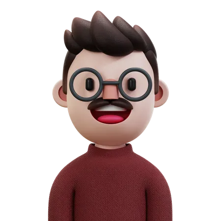 Red Shirt Man  3D Icon
