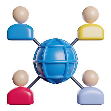 Red social  3D Icon