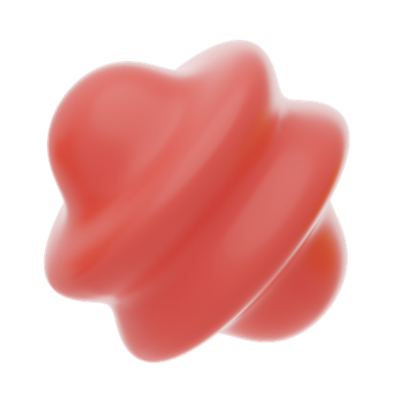 Red Soft Body Spinning Top Shape  3D Icon