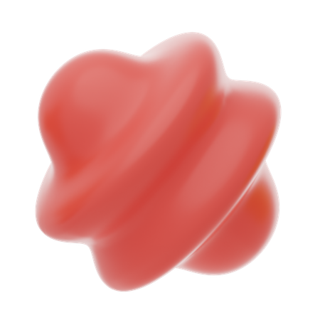 Red Soft Body Spinning Top Shape  3D Icon