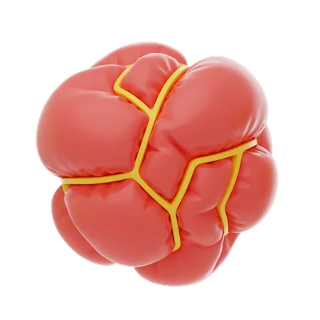 Red Soft Body Tied Balloon Shape  3D Icon