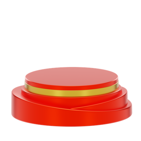 Red Stage Round Podium  3D Icon