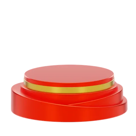 Red Stage Round Podium  3D Icon