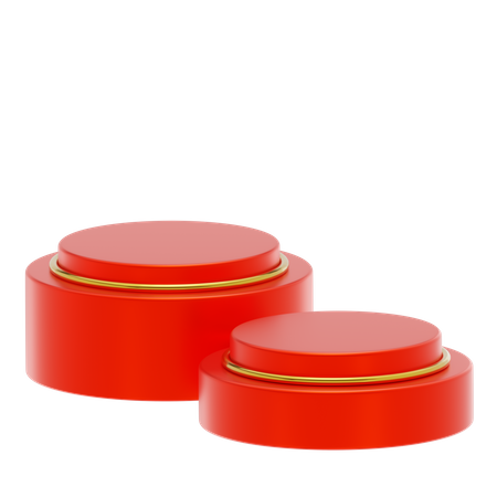 Red Stage Round Podium  3D Icon