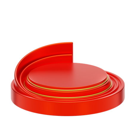 Red Stage Round Podium  3D Icon