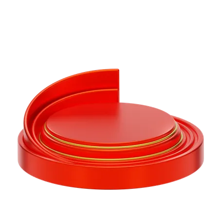 Red Stage Round Podium  3D Icon