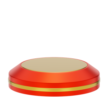 Red Stage Round Podium  3D Icon