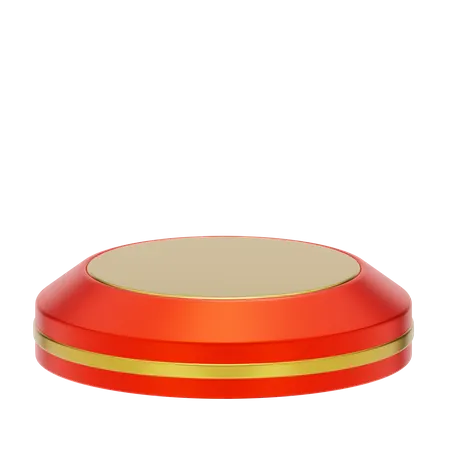 Red Stage Round Podium  3D Icon
