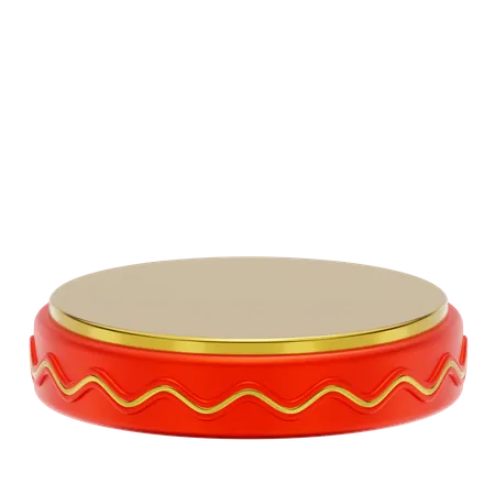 Red Stage Round Podium  3D Icon
