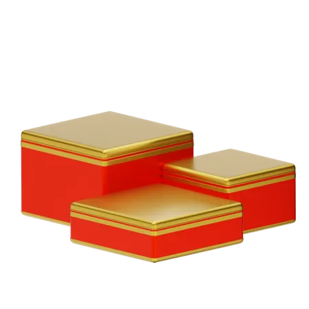 Red Stage Shape Podium  3D Icon
