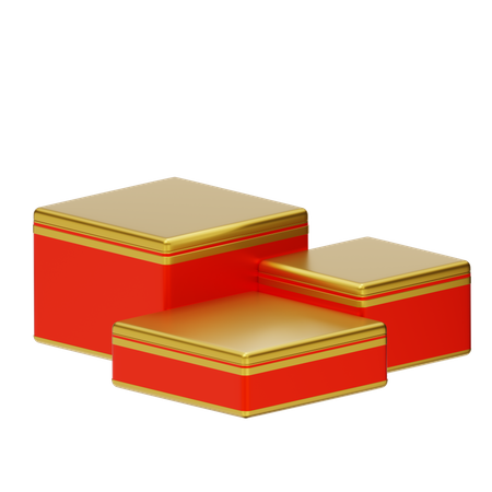 Red Stage Shape Podium  3D Icon