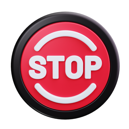 Red Stop  3D Icon