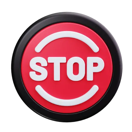 Red Stop  3D Icon