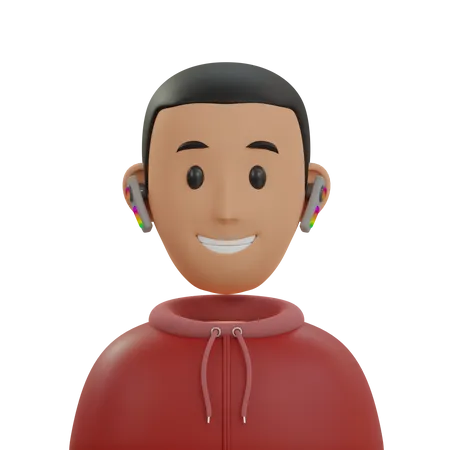 Red Sweater Boy  3D Icon