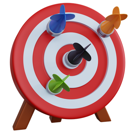 Red Target With Four Darts 3D Icon