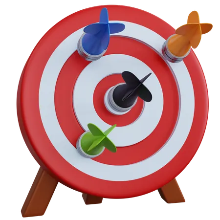 3 D Rendering Red Target With Four Darts Isolated 3D Icon