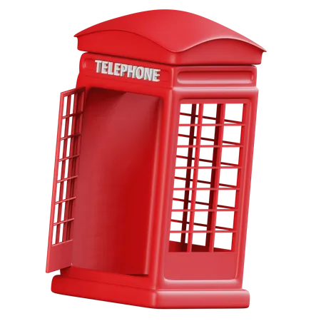 Red Telephone Box_  3D Icon