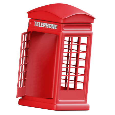 Red Telephone Box_  3D Icon
