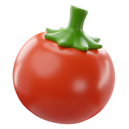 Adorable 3 D Rendering Of A Red Tomato Icon 3D Icon